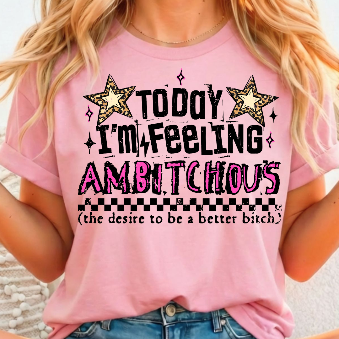 Today I'm Feeling AmBITCHous - Full Color DTF T-Shirt Transfer - Adult Size - 239