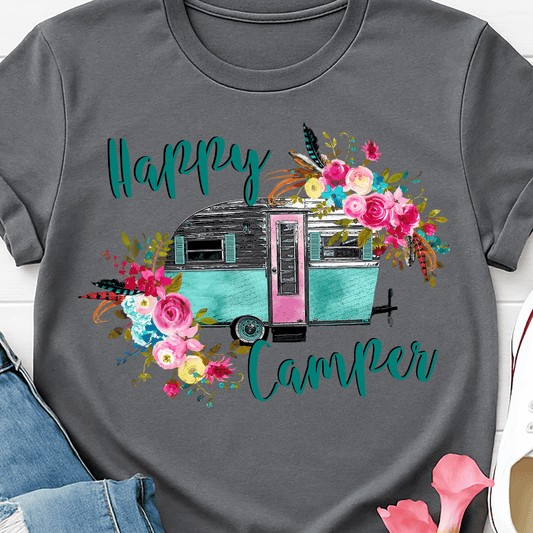 Happy Camper Wildflowers - Full Color DTF T-Shirt Transfer - 332
