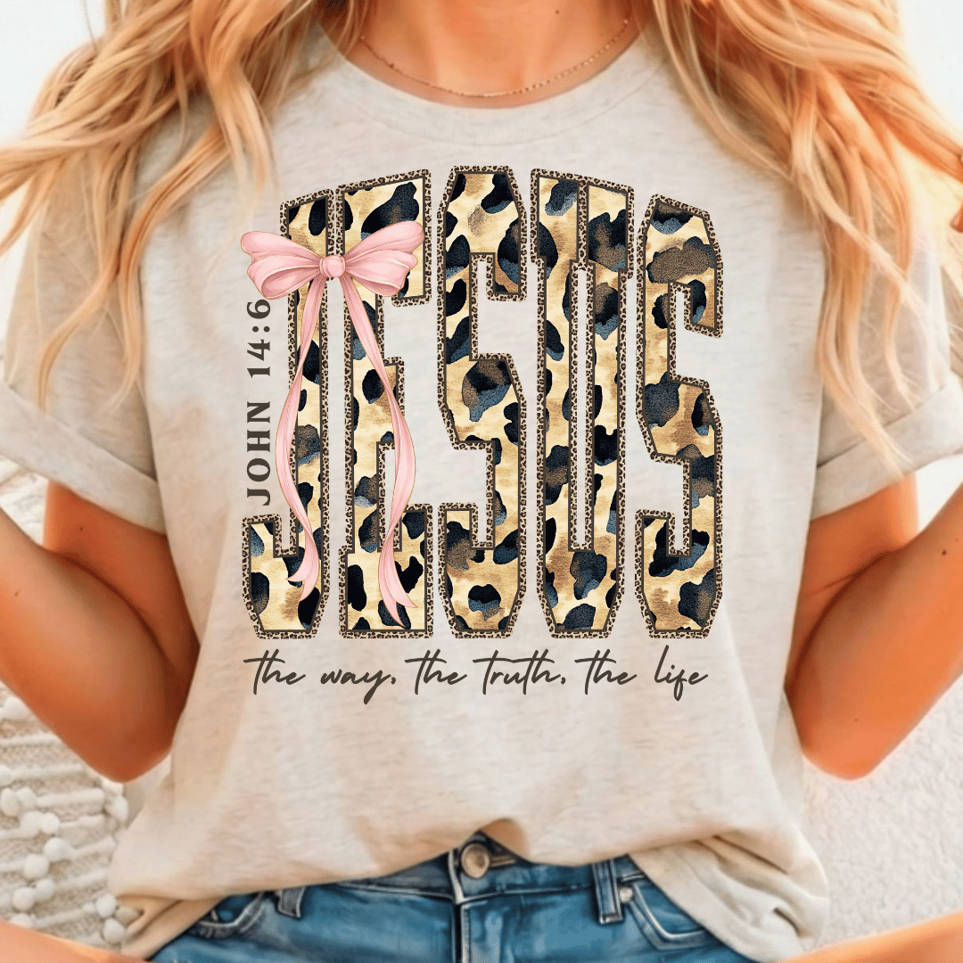 Jesus The Way, The Truth, The Life Leopard - Full Color DTF T-Shirt Transfer - 392